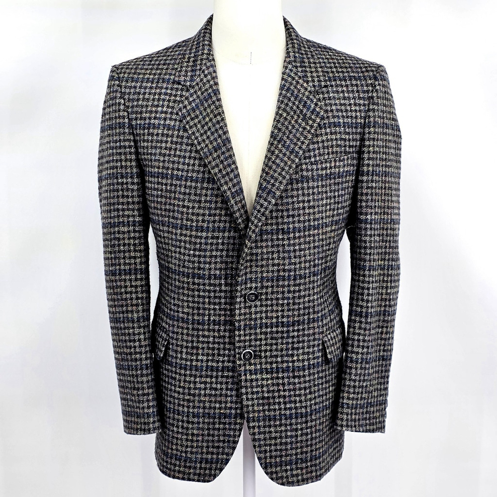 Quiet Luxury Dominic d’bruzzi Grodins Tweed Blazer Men’s M Blue Check - Picture 9 of 16